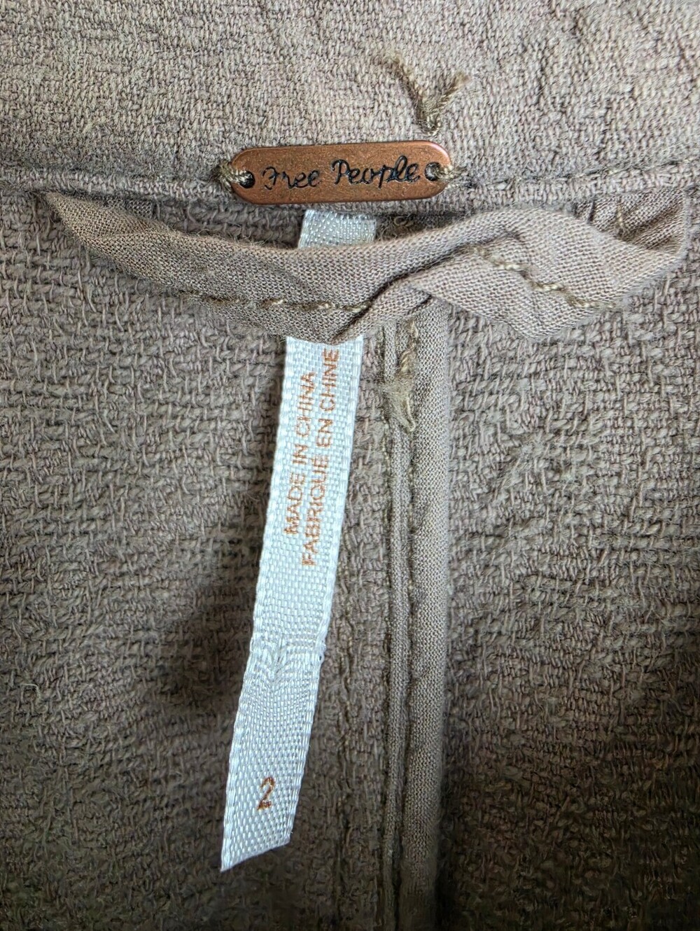 Free People Small Brown Long Sleeve Button Jacket - Picture 3 of 4